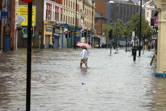 Back when Derry city centre flooded in August 2004.