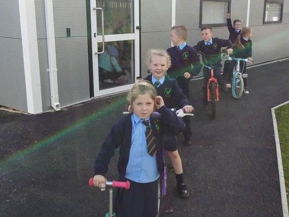 Pupils of Gaelscoil na Daróige cycled and scooted to school in their droves during Bike to School Week.