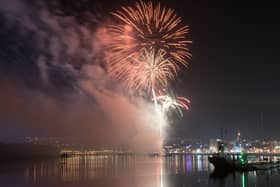 The fireworks display over the River Foyle in Derry which is one of the highlights of the Halloween festival in the city. Picture Martin McKeown. Inpresspics.com. 31.10.18