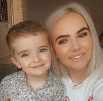 Aoife, with her son Keaton, who she says helped her get through her surgery and radiotherapy treatment.