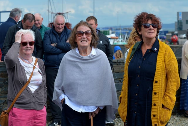 Some of the people who attended at the Annual Blessing of the Greencastle fishing fleet, in the village, on Friday afternoon last. Photo: George Sweeney.  DER2231GS – 066