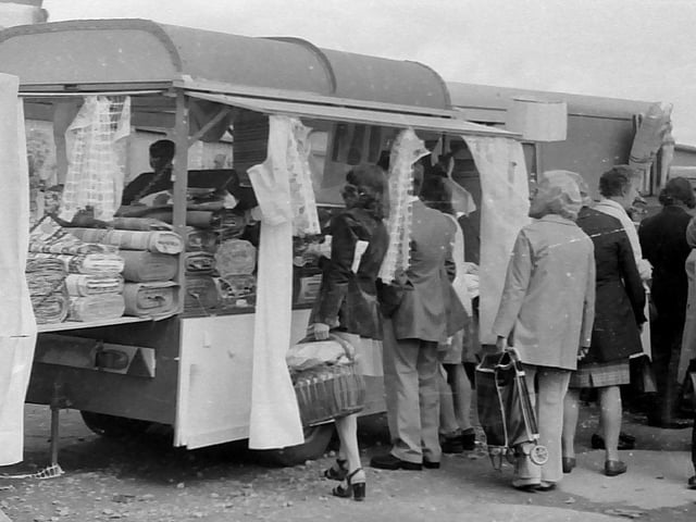 Saturday street market at Foyle Street in the early 1970s.