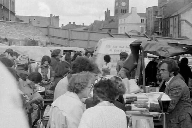 Saturday street market at Foyle Street in the early 1970s.
