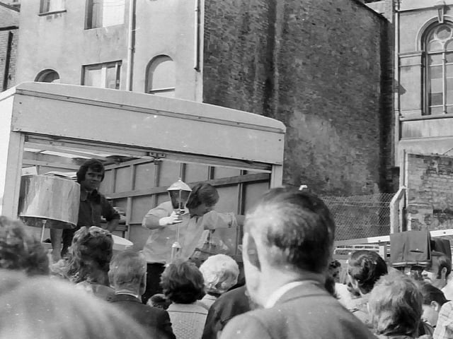 Saturday street market at Foyle Street in the early 1970s.