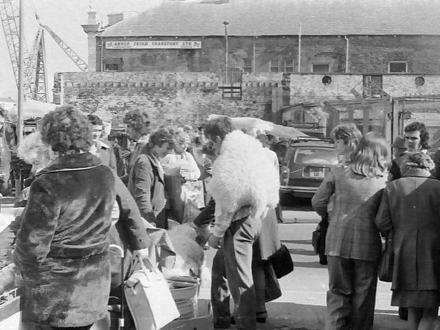 Saturday street market at Foyle Street in the early 1970s.