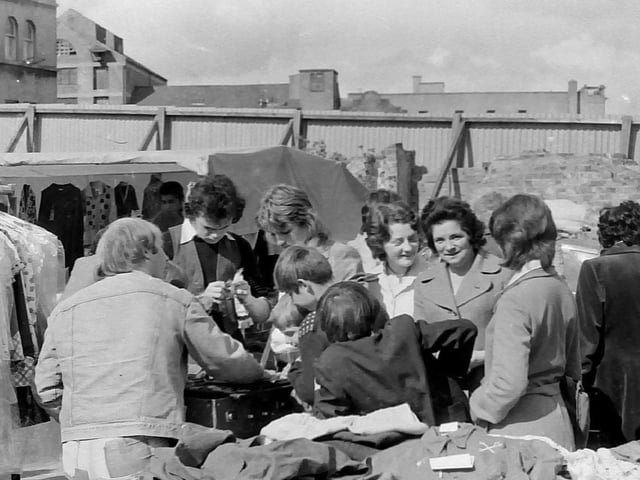 Saturday street market at Foyle Street in the early 1970s.