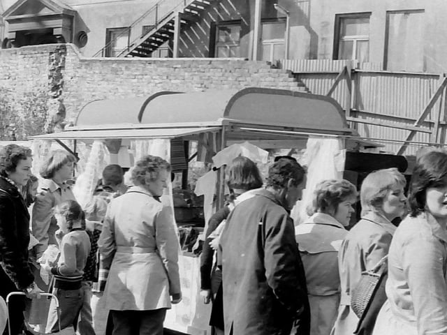 Saturday street market at Foyle Street in the early 1970s.