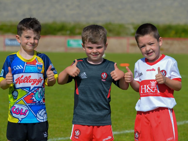 A thumbs-up from these young lads for the Sean Dolan’s Cul Camp held on Tuesday last. Photo: George Sweeney. DER2232GS – 012