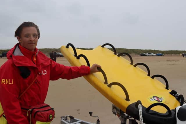 RNLI Lifeguard Andrzej who rescued a father and son at Benone recently.