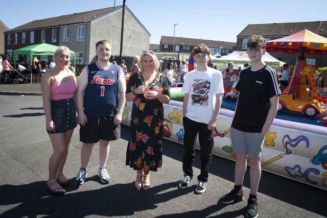 Some of the young volunteers at Thursday's Leafair Summer Fun Day pictured with Mayor Sandra Duffy.