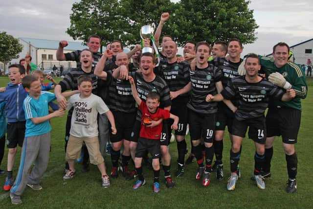 The Telstar team which claimed the 2013 Pat Harkin Summer Cup celebrate their final victory over Derry City Academy.