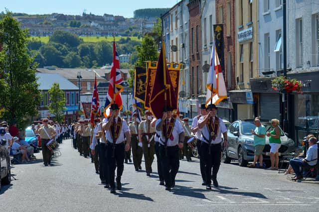 ABOD Associated Club General Committee leads Saturday’s Relief of Derry Celebrations. Photo: George Sweeney. DER2232GS – 054