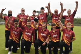 Bready celebrate winning the Eric Cooke Cup after defeating Burndennett. Picture by Lawrence Moore