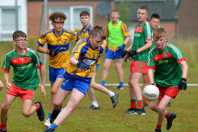 Limavady and Owen Roes U13’s in action during last Sunday morning’s John McChrystal Cup competition held at Corrody Road. Photo: George Sweeney.  DER2233GS – 014