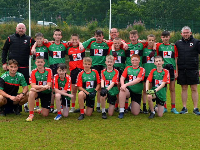 Doire Trasna U13s, winners of the 2022 John McChrystal Cup competition held at Corrody Road. Photo: George Sweeney.  DER2233GS – 001