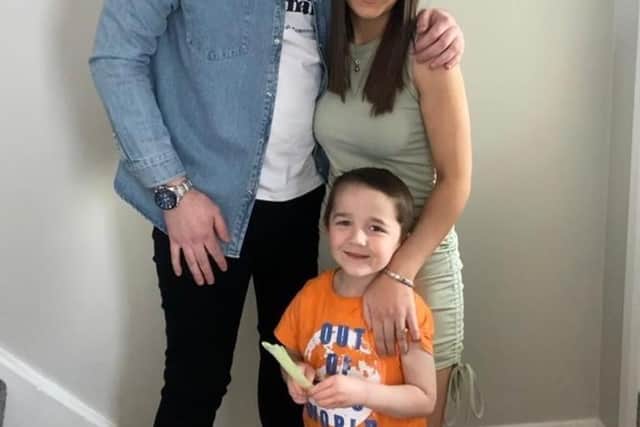Caolan McCourt, Chloe Robb and their son Alex. Caolan and Chloe run Notorious Street Food, which is located in a food van outside Northside Shopping Centre. Alex even helps out sometimes with the business.