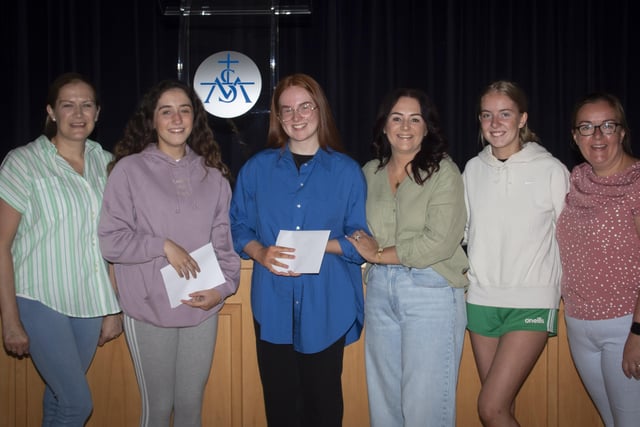 A-LEVELS & MUMS!. . . . .Group of A-Level receiving daughters with their proud mums pictured at St. Maryâ€TMs College on Thursday.