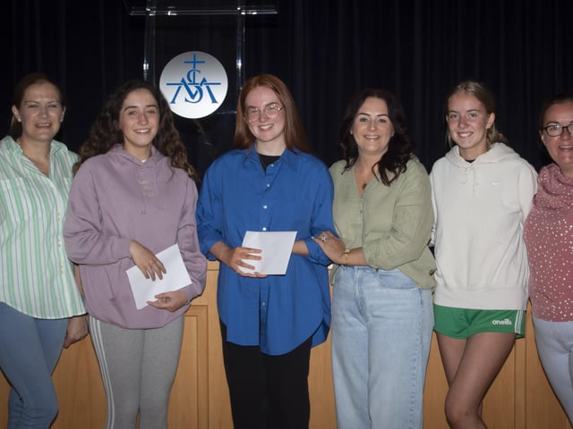 A-LEVELS & MUMS!. . . . .Group of A-Level receiving daughters with their proud mums pictured at St. Maryâ€TMs College on Thursday.