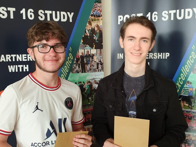 St. Patrick's College Dungiven. Cathan Feeney and Dylan Farren proudly share their excellent results.