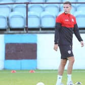 Jordan McEneff training with Derry City ahead of tonight's Premier Division game at Drogheda United.