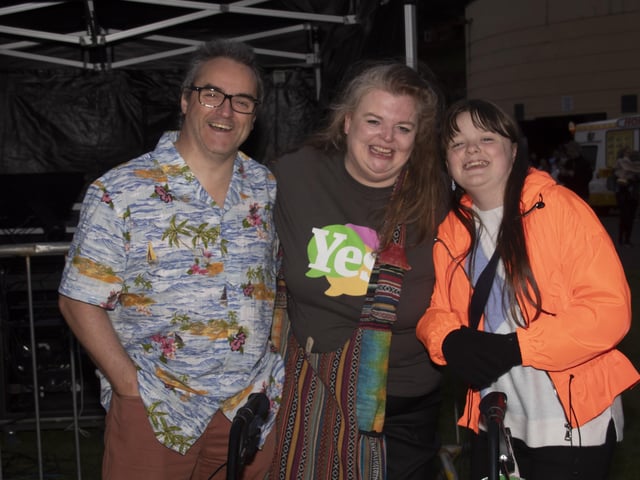 Conal, Margo and Jennifer enjoying the festivities at Saturday nightâ€TMs Grand Finale of the Feile.