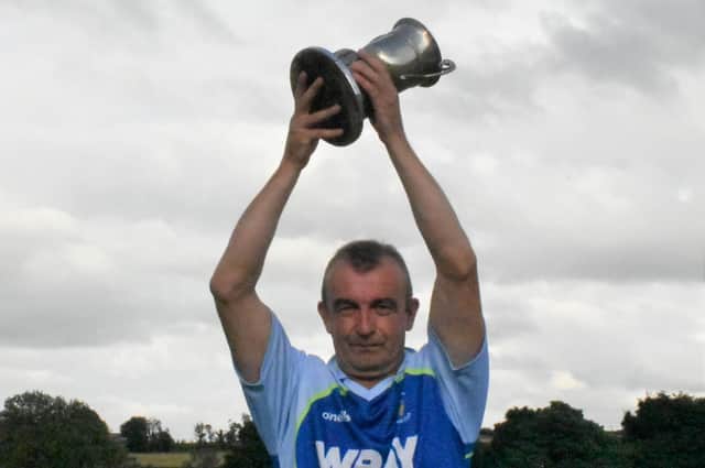 Gerard Porter captain of Burndennett Seconds who won League 3 cup beating North Fermanagh on Sunday.