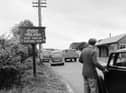 circa 1950:  The customs stop (between the Irish Republic and Northern Ireland) on the road from Belfast to Dublin.  (Photo by Three Lions/Getty Images)