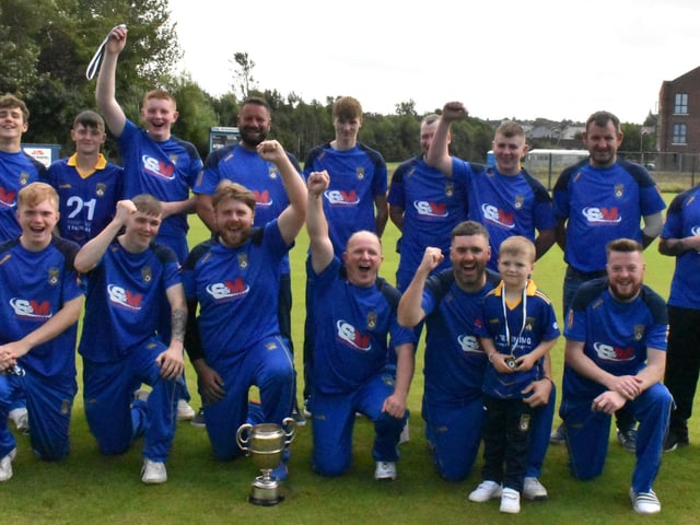 Donemana celebrate clinching the League 1 cup.
