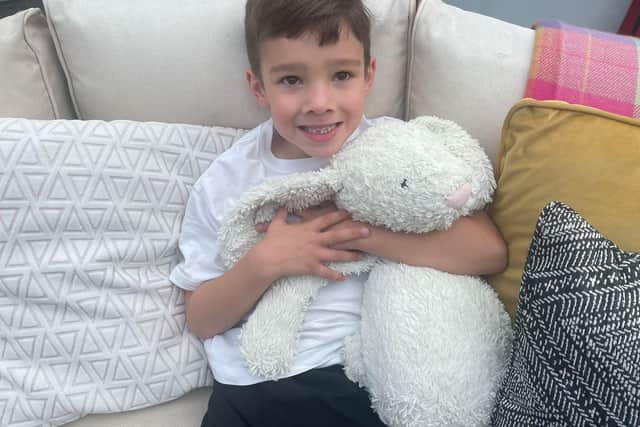 Matthew and Bunny reunited after Bunny's adventures at the airport.