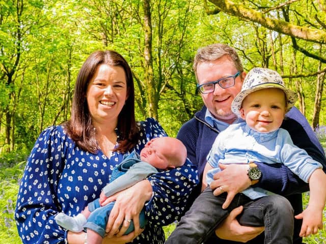 Chris and Laura Doherty with their children Archie and Max. Chris died when Max was just four months old.