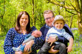 Chris and Laura Doherty with their children Archie and Max. Chris died when Max was just four months old.