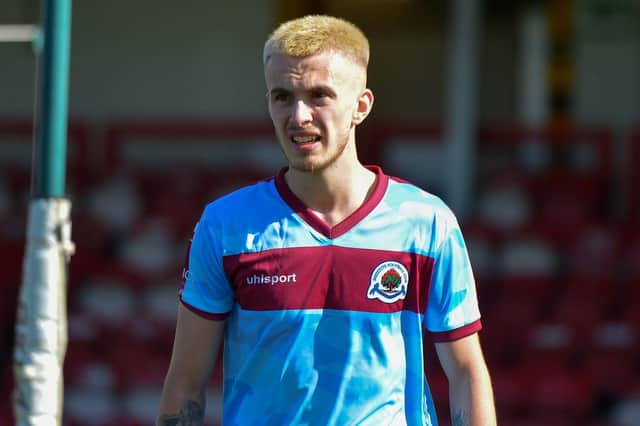 Institute striker Jack Coyle, who scored their opening goal on Saturday.