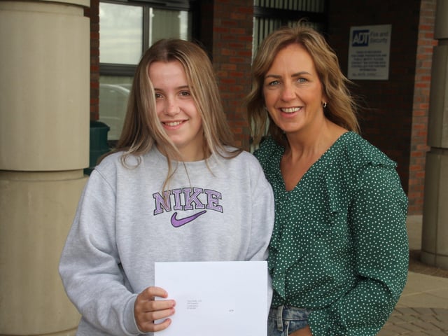 Thornhill students and relatives receiving their grades on Thursday.