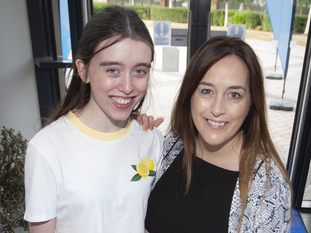 DELIGHTED MUM!. . . .St. Maryâ€TMs College student Sara Carlin pictured with her mum after getting GCSE results on Thursday morning. Sara got 2A*, 3A, 1B, 1C* and 2Cs. (Photos: Jim McCafferty Photography)