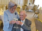 Hilda and Matt McColgan celebrated their 66th wedding anniversary in the Bishop's Gate Hotel, raisiing £1,050 for Trócaire.