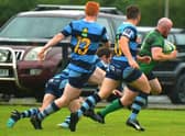 David Graham gallops towards the line to score a second half try for City of Derry against Dromore at Judges Road. (Photo: George Sweeney)