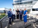 Aidan O’Kane, President of the Londonderry Chamber of Commerce; Damien Gallagher, Executive Director of Engineering, Seagate Technology; Jayne Brady, Head of the Civil Service NI; Gordon Milligan, Chair of the IoD NI; and Anna Doherty, Interim Chief Executive of the Londonderry Chamber of Commerce.