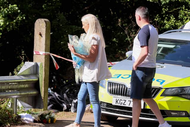 Flowers are laid at the scene at Lough Enagh in Derry as the community mourned the two young teenagers who tragically died on Monday.



 Picture by Jonathan Porter/PressEye