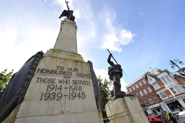 Wreaths were destroyed at the Cenotaph at the weekend.