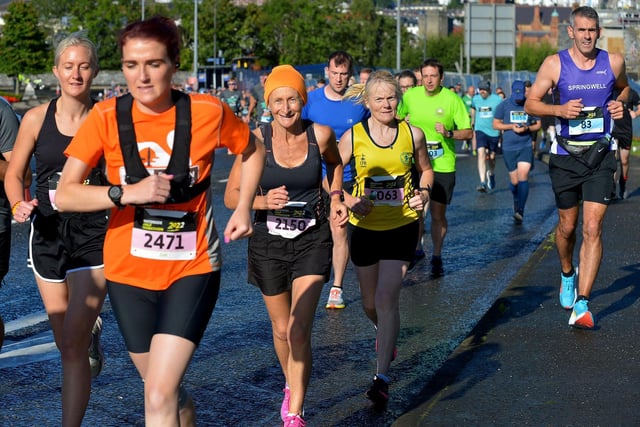 Zoe Quinn (2471), Kate Furlong (2150), Breege Collins (2063) Inshowen Athletic Club and Stephen Cassisy (83). Photo: George Sweeney.  DER2236GS – 013