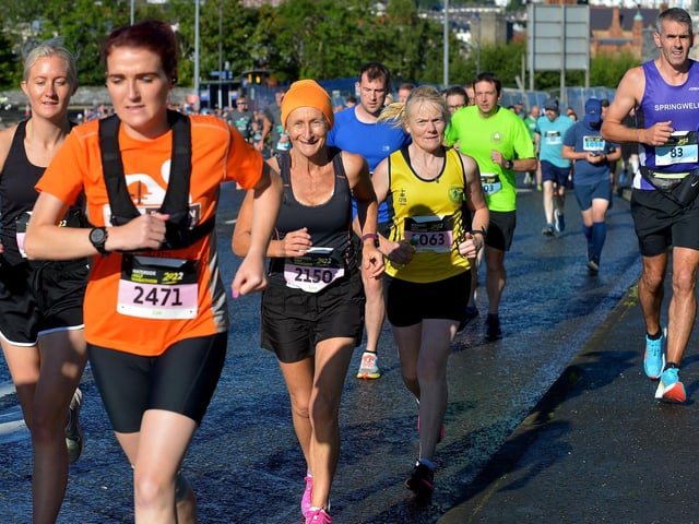 Zoe Quinn (2471), Kate Furlong (2150), Breege Collins (2063) Inshowen Athletic Club and Stephen Cassisy (83). Photo: George Sweeney. DER2236GS – 013