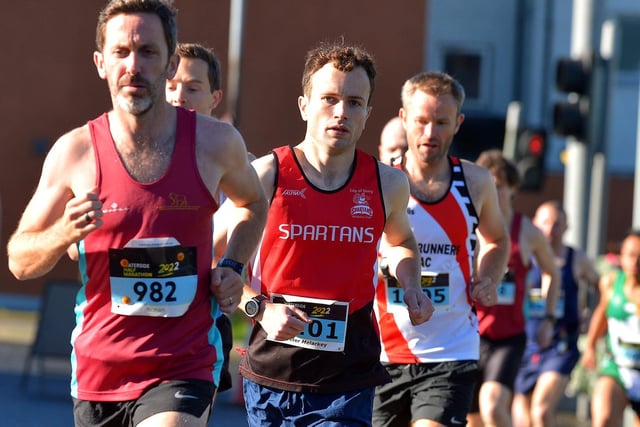City of Derry Spartans’ Peter Melarkey (centre) out on the course on Sunday. Photo: George Sweeney.  DER2236GS – 010