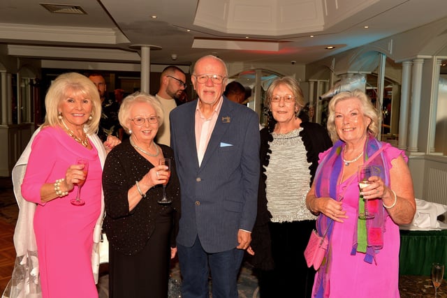 Mary White, Isobel Doherty, Dr Keith Munro, Anne Munro and Clare Moore pictured at the Derry Journal People of the Year Awards 2022. Photo: George Sweeney.  DER2235GS – 048