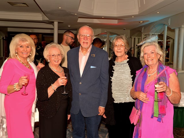 Mary White, Isobel Doherty, Dr Keith Munro, Anne Munro and Clare Moore pictured at the Derry Journal People of the Year Awards 2022. Photo: George Sweeney.  DER2235GS – 048