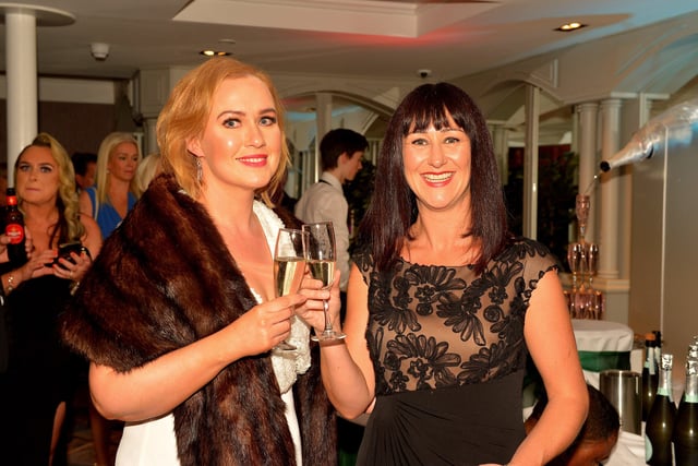 Helen Burke and Caroline McGuinness-Brook pictured at the Derry Journal People of the Year Awards 2022. Photo: George Sweeney.  DER2235GS – 049