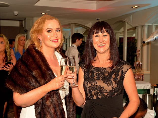 Helen Burke and Caroline McGuinness-Brook pictured at the Derry Journal People of the Year Awards 2022. Photo: George Sweeney. DER2235GS – 049