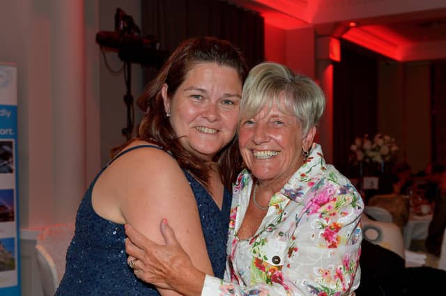 Maureen Collins, Pink Ladies and Jeanette Warke, Cathedral Youth Group, pictured at the Derry Journal People of the Year Awards 2022. Photo: George Sweeney. DER2235GS – 057