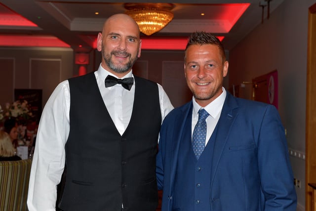 Gary Rutherford and Graham Warke pictured at the Derry Journal People of the Year Awards 2022. Photo: George Sweeney.  DER2235GS – 058