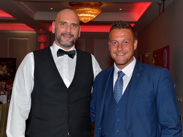Gary Rutherford and Graham Warke pictured at the Derry Journal People of the Year Awards 2022. Photo: George Sweeney. DER2235GS – 058