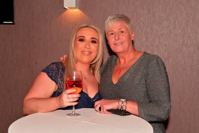 Amy Roberts and Paula Millar pictured at the Derry Journal People of the Year Awards 2022. Photo: George Sweeney.  DER2235GS – 053